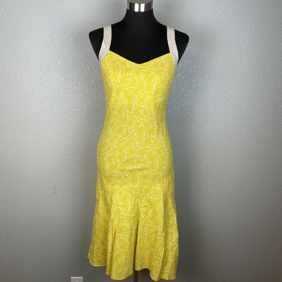 Patagonia Dresses & Skirts - Patagonia Sleeveless Midi Dress 4 Small Yellow White Floral Hemp Organic Cotton
